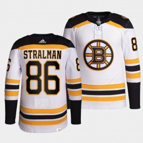 Anton Stralman #86 Boston Bruins Authentic Primegreen White Jersey Away