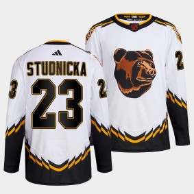 Reverse Retro 2.0 Jack Studnicka Boston Bruins Authentic Primegreen #23 White Jersey 2022