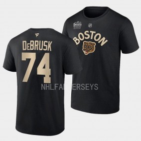 Jake DeBrusk #74 Boston Bruins 2023 Winter Classic Spoked-B Logo Black T-Shirt