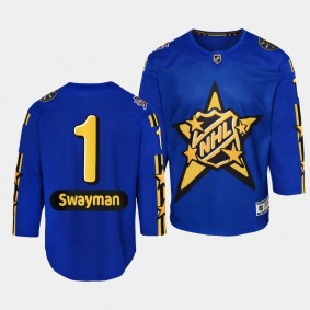 Jeremy Swayman Boston Bruins Youth Jersey 2024 NHL All-Star Game Blue Premier Jersey