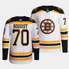Jesper Boqvist Boston Bruins Away White #70 Authentic Pro Primegreen Jersey Men's
