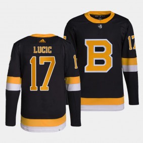 Milan Lucic Boston Bruins Alternate Black #17 Authentic Pro Primegreen Jersey Men's