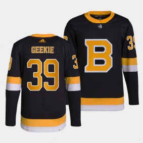 Morgan Geekie Boston Bruins Alternate Black #39 Authentic Pro Primegreen Jersey Men's